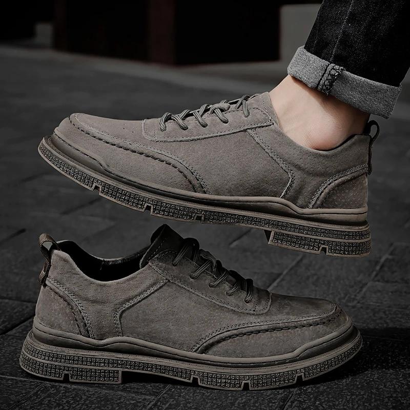 Mode Kuhveloursleder Schuhe Herrenmode Lässige Sneaker Schuh Leder Slipper Herrenschuhe Mokassins Oxfords Herrenschuh Schuhwerk