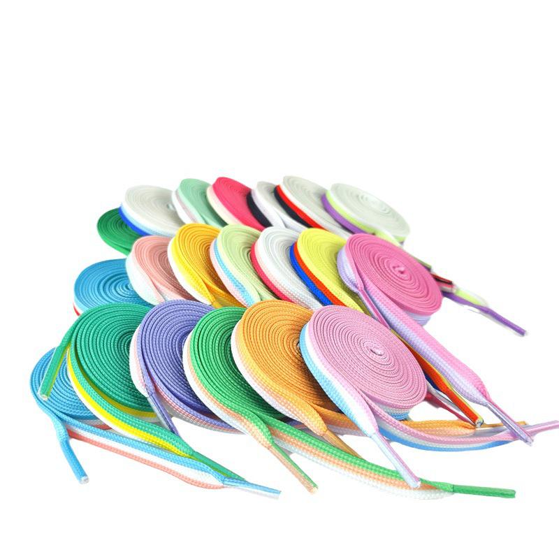 Three-Color Patchwork Macaron Shoelaces for Canvas, White Shoes - AJ1, AF1, Dunk