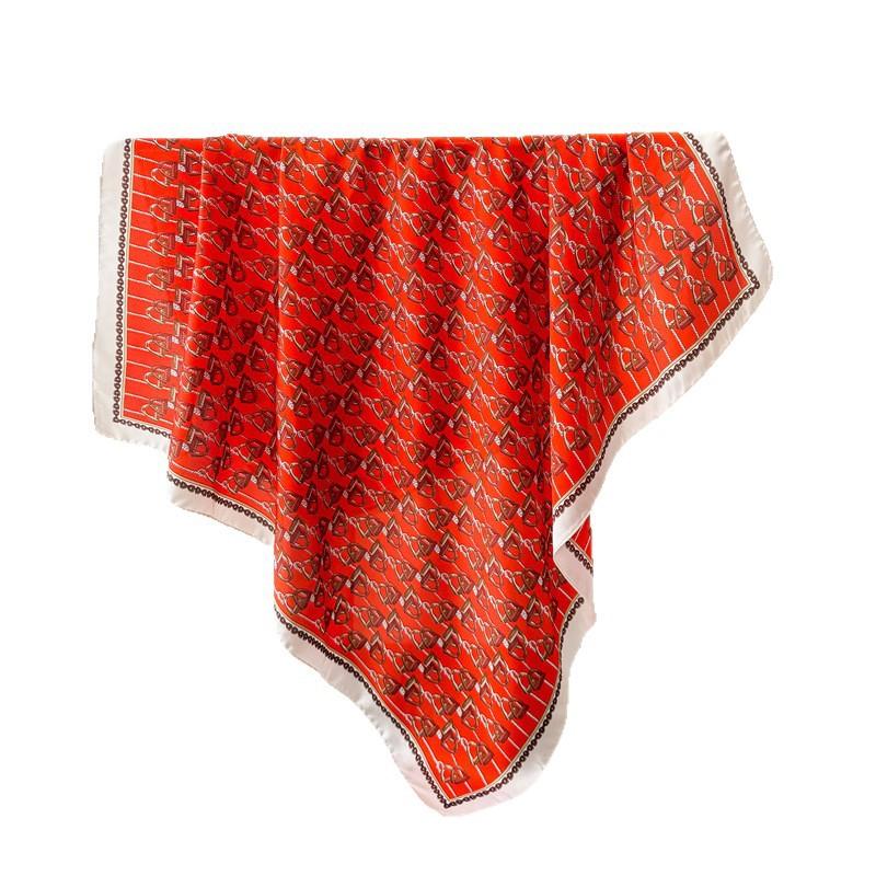Vintage Letter Simulation Silk High-End Printing Large Square Scarf Silk Scarf Shawl Headscarf Neck Protection Scarf Decorative Women'S Scarf