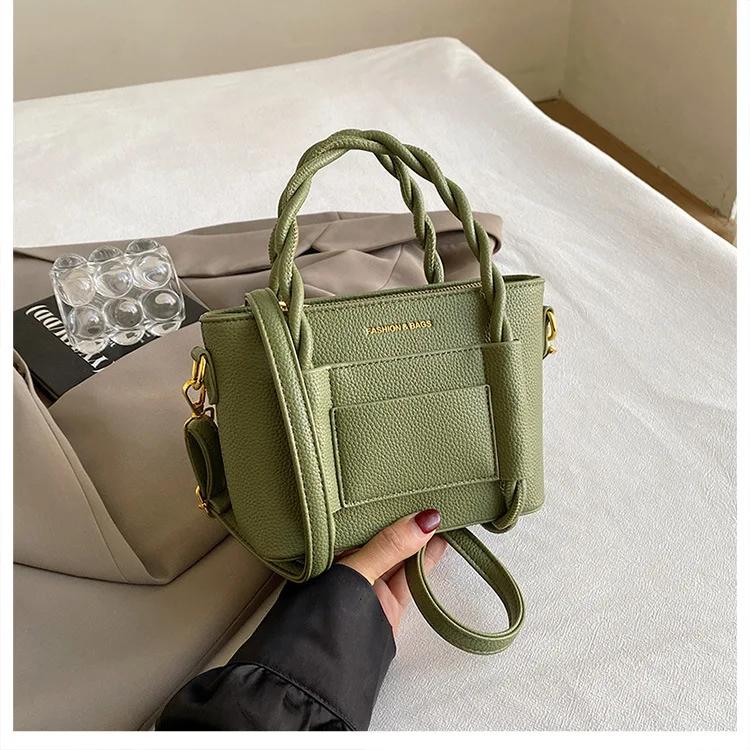 

Популярная маленькая женская сумка имеет высокое чувство иностранного стиля ретро и универсальная сумка-мессенджер Ins Bucket Bag зелёный