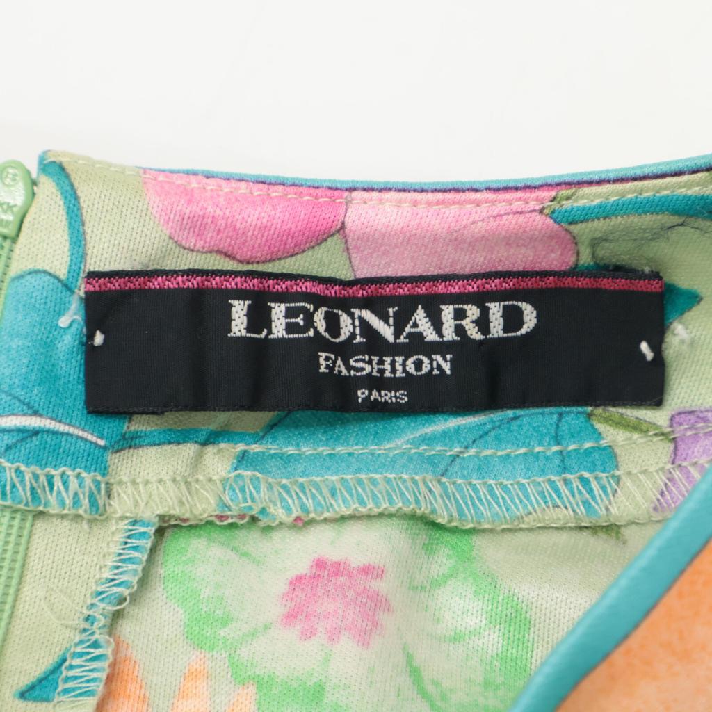 LEONARD D-HG-2 Green Floral Long Sleeve Blouse Tops M multicolorUsed