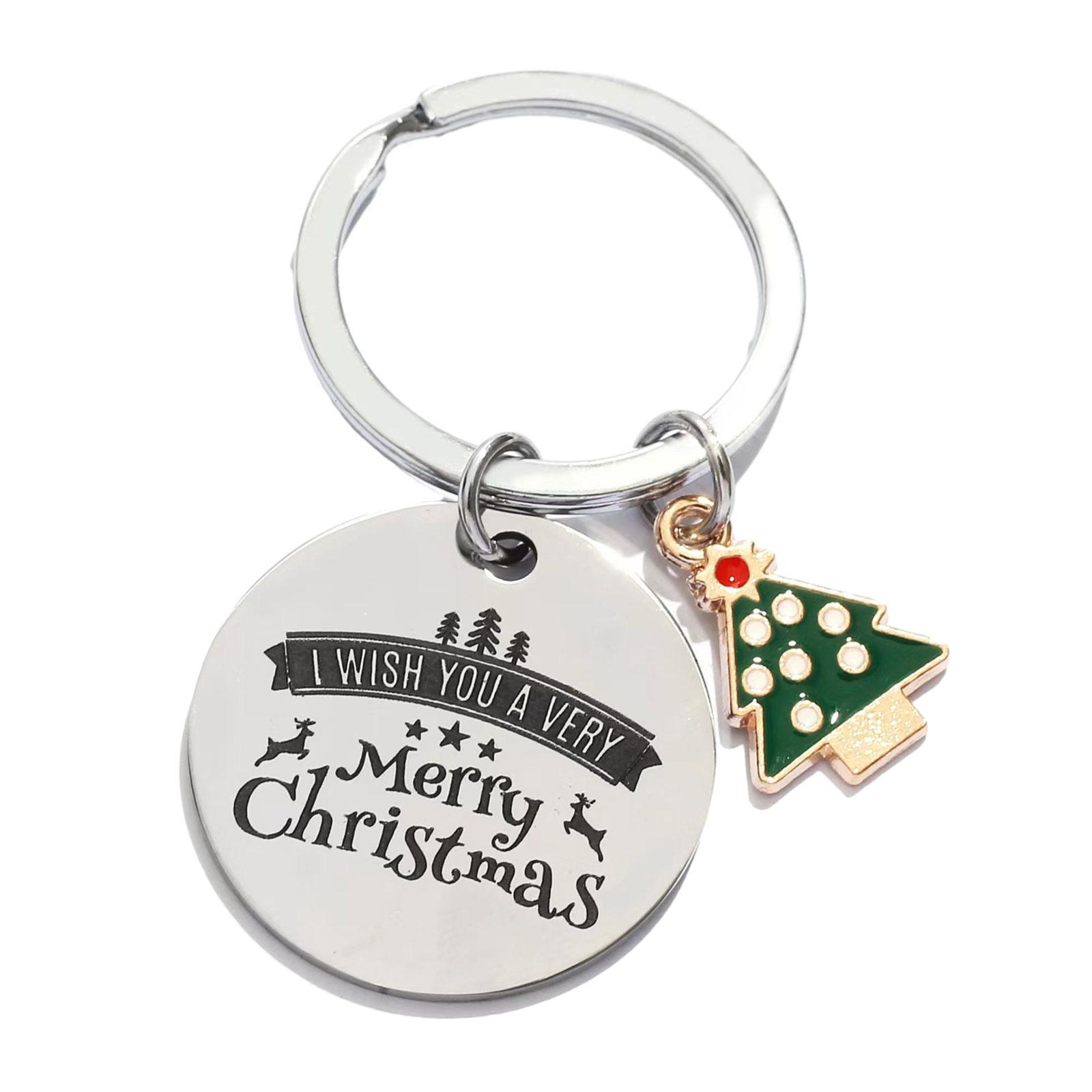 

Christmas Keychain with Key Ring New Year Christmas Pendant Gift Stainless Steel Material Christmas Gift 4