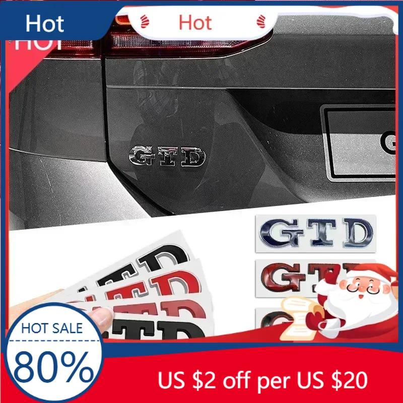 New GTD Emblem 3D Metal Car Sticker Tailgate Badge Sticker Decal For Volkswagen VW Polo Golf 5 6 7 Passat Scirocco GTD Acce