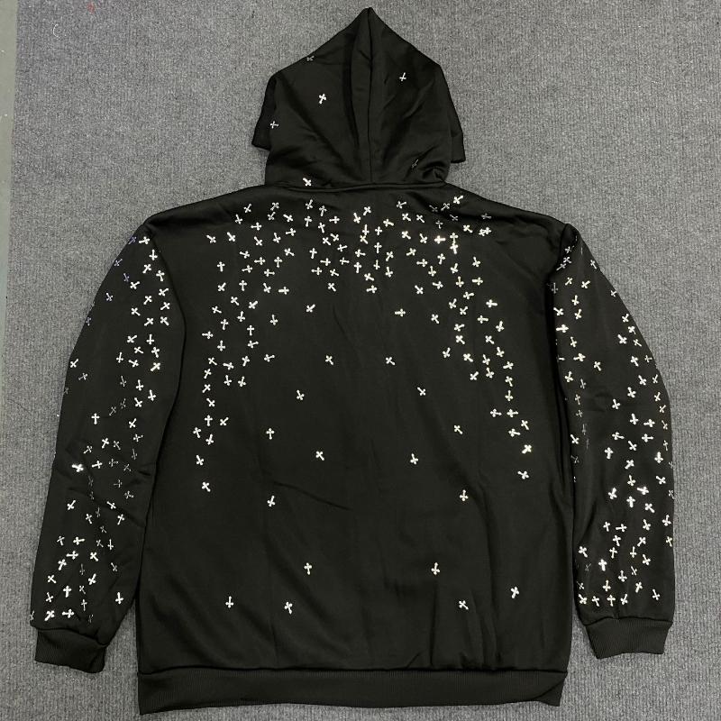 Europeisk og amerikansk gotisk stil design, high street trend, løstsittende, personlig hettegenser med glidelås for menn og kvinner