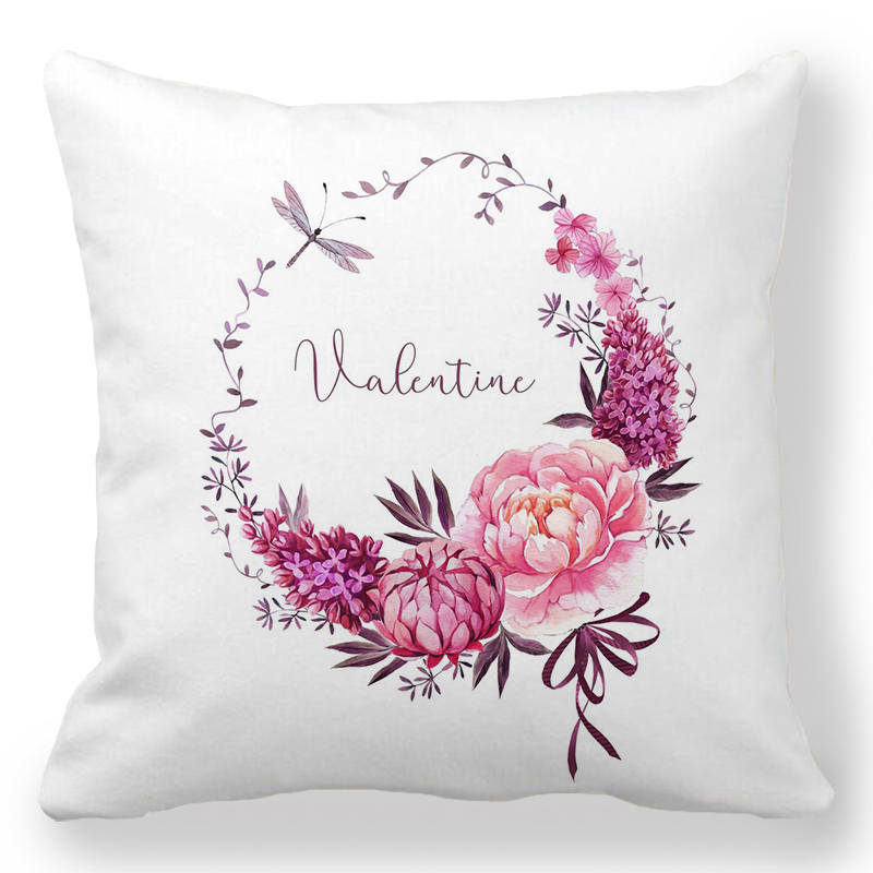 Creative Valentine's Day Happy Letters Digital printing short plush pillow covers for car sofa office cushion cover home goods