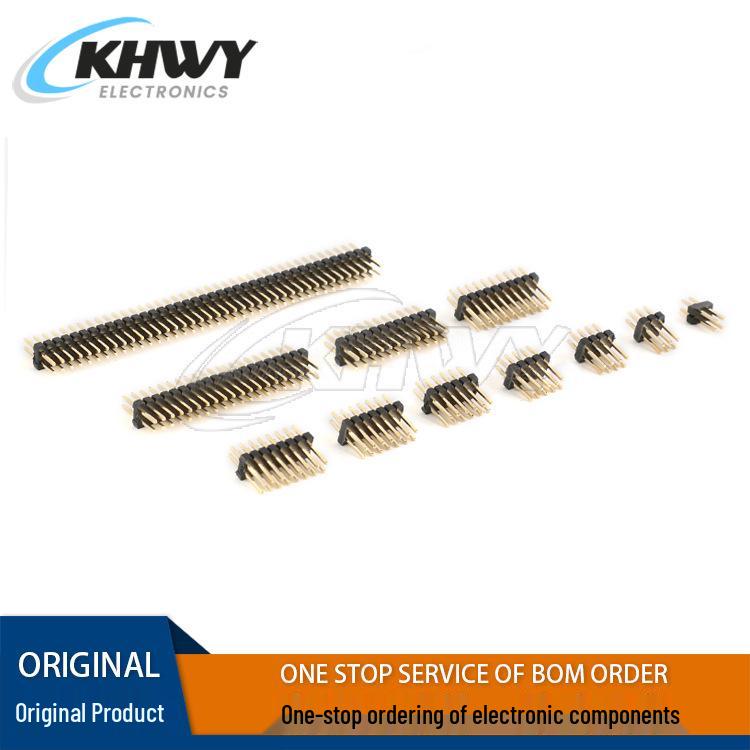 1.27mm Dual Row Straight Pin Header, Gold-Plated 2x3/4/5/6/8/10/12/20/30/40P
