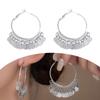 Elegant Topological Swing Earrings Thin Metal Finish Decoration Embellishment Casual Fit