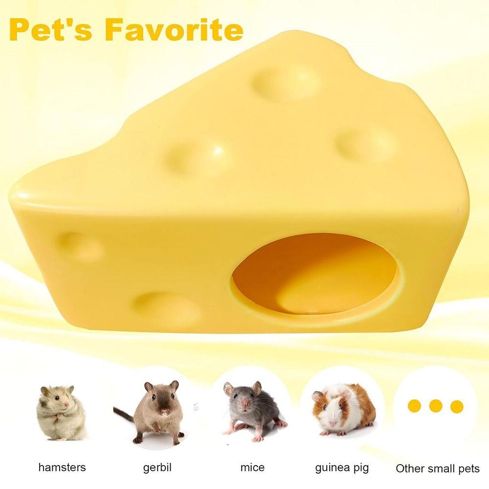 Kreatives Keramik-Hamsterhaus Käseform Futter Napf Leicht zu Reinigen Hamster Futterspender Haustier Nesting