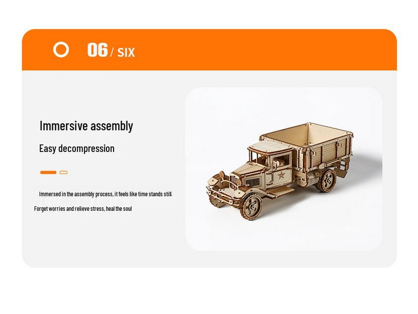 3D Wooden Truck Puzzle DIY Model for Kids - Educational Toy