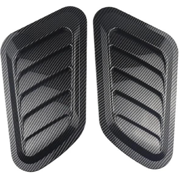 2 PCS Front Hood Side Air Flow Vent Intake Scoop Hole Cover Decoration Trim Sticker Universal Compatible with Ford F-150 Car Accessories(Black)