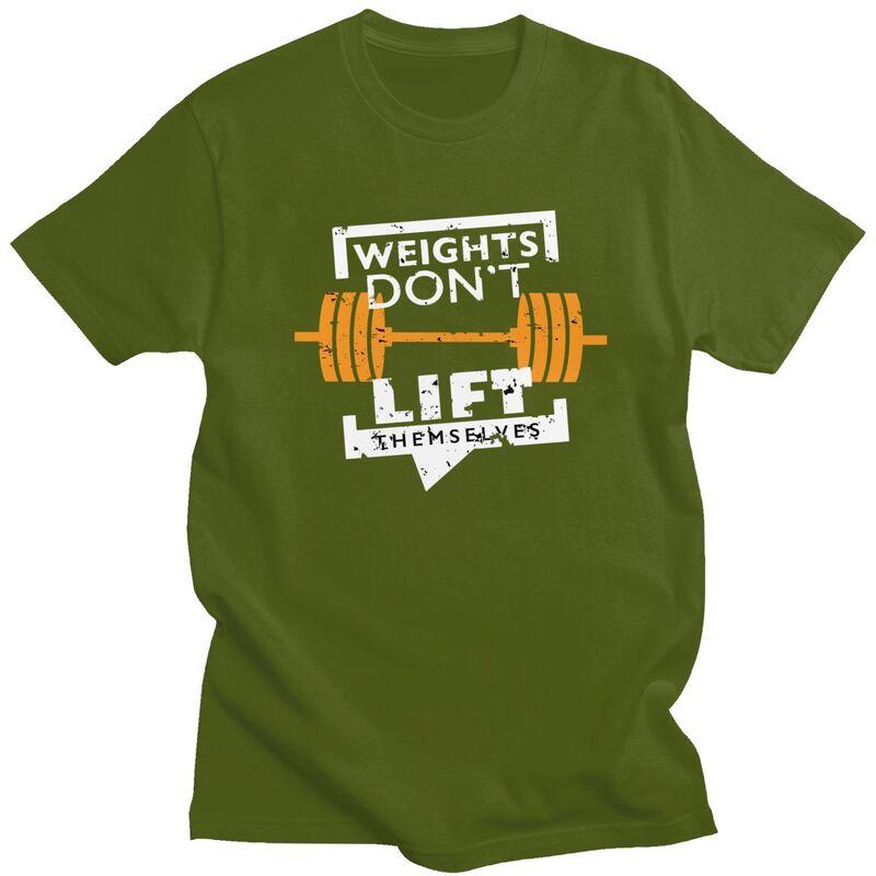 Individuelle Fitness-Zitate T-Shirts für Männer, Baumwolle, Sport, Bodybuilding, Workout, Freizeit