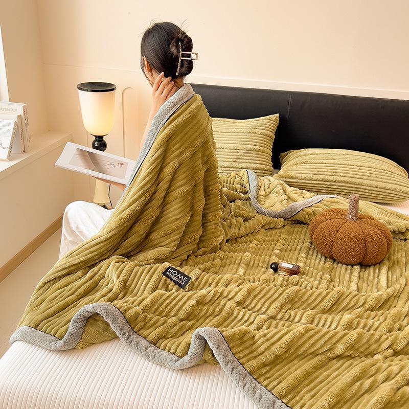 Class A Thickened Flannel & Milk Velvet Blanket - Coral Fleece Nap/AC Cover