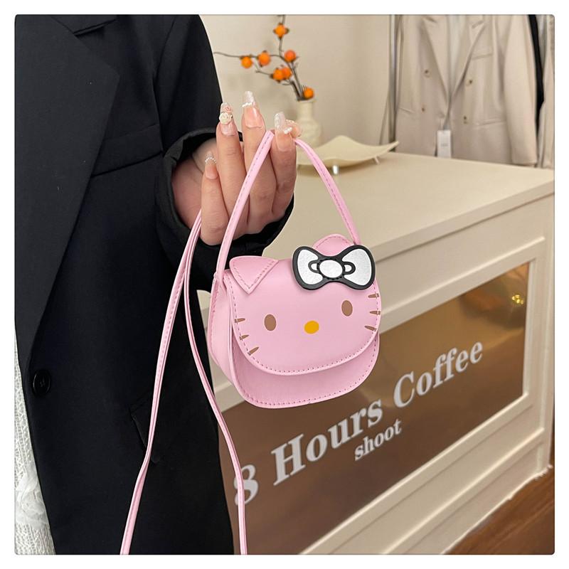 Hello Kitty Mini Bag for Girls Cute Cartoon Cat Shoulder Crossbody Bag Small Square Coin Purse KTB