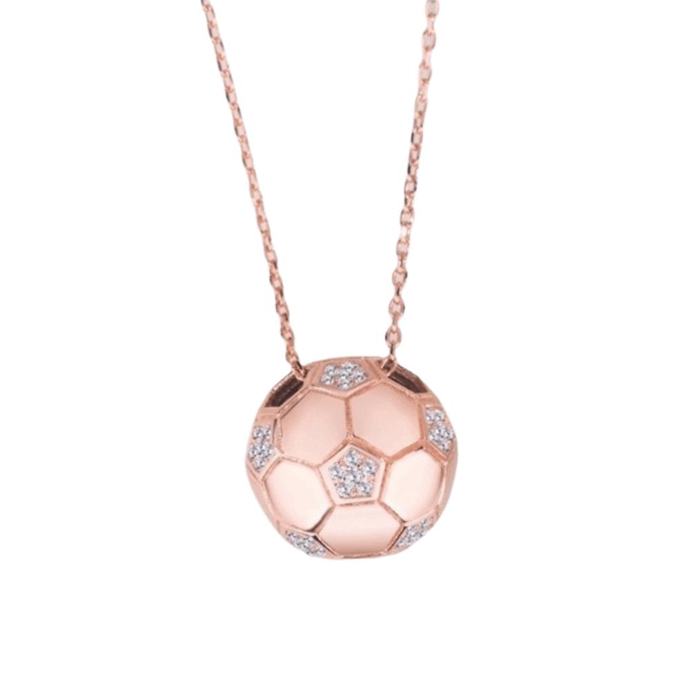 Jewelry Football Pendant Choker Rhinestone Soccer Necklace Exquisite Football Necklace  Women