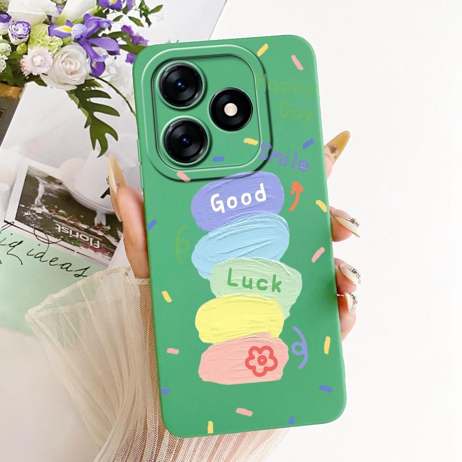 Luxury Fashion Painting Phone Case For Tecno Spark 10 10C 10 PRO KI5k KI5q KI7 Back Cover Liquid Silicone Soft Bumper Shockproof