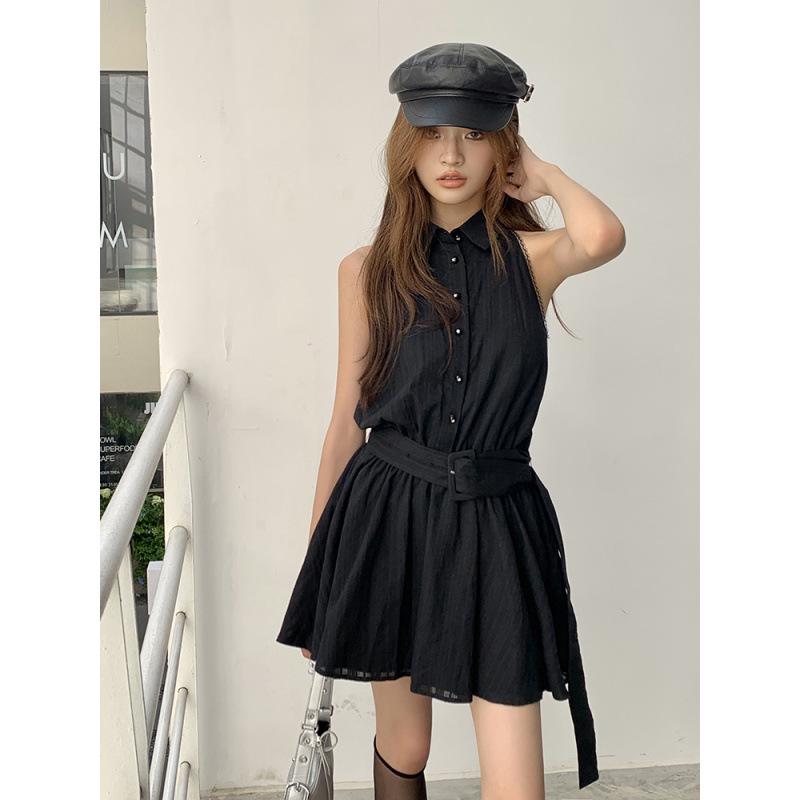 Spring/Summer 2026 Sexy Sleeveless Waist-cinching A-line Mini Dress for Women