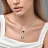 Double Layer Heart  Pendant Necklace Sweater Chain Charms Choker For Women Elegant Gifts