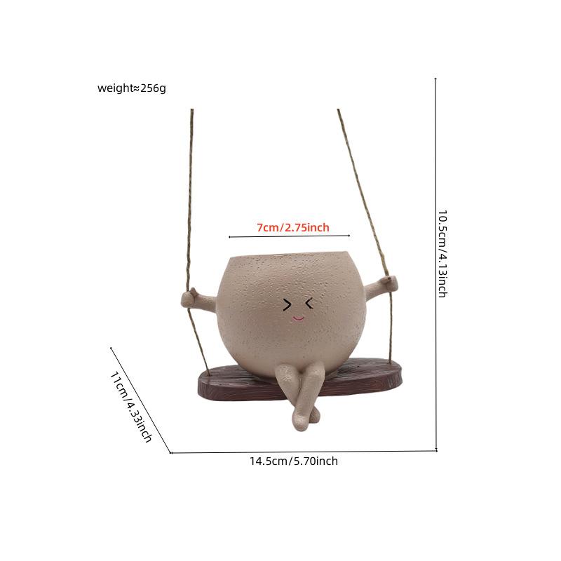 Resin Modern Minimalist Cartoon Pattern Cross-border New-style Cute Succulent Swing Flower Pot Craft Creative Home Decor Planter