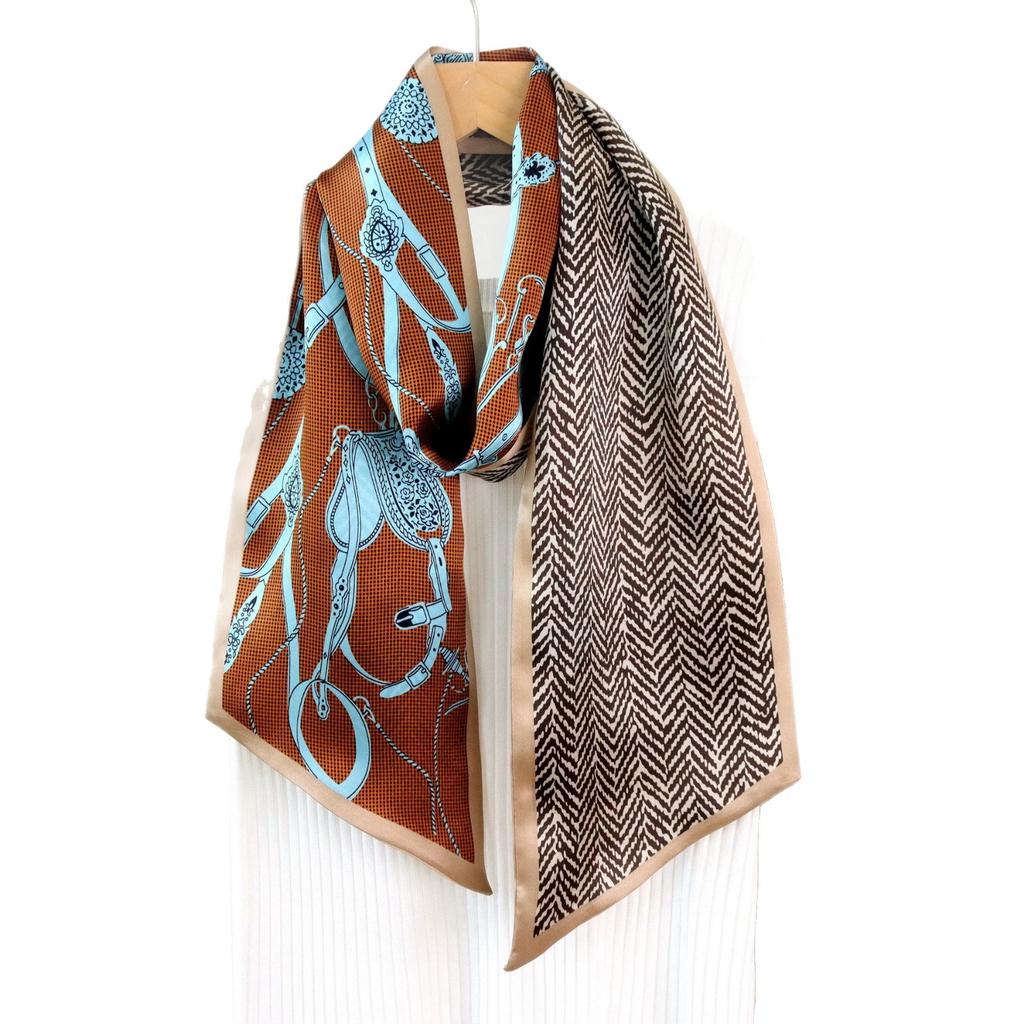 Mulberry Silk Necktie for Women Versatile Autumn Style Chic Slim Multi-functional Decorative Double-layer 100% Silk Scarf