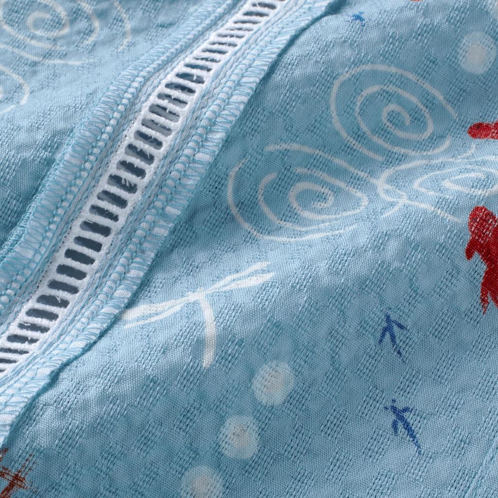 MIKI HOUSE Jinbei Suit Short Dragonfly and Goldfish Made In Perfect for Fireworks Summer Baby Size Blue Set, Sleeves, Design, Japan, Boys', Festivals,