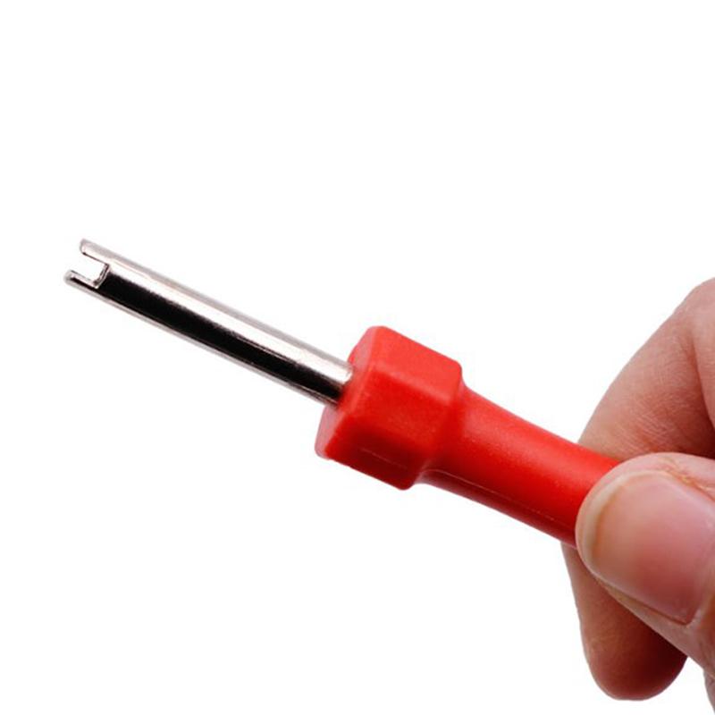 Tire Valve Core Removal Tools Wrench Plastic Handle Iron Plated Wrench Core