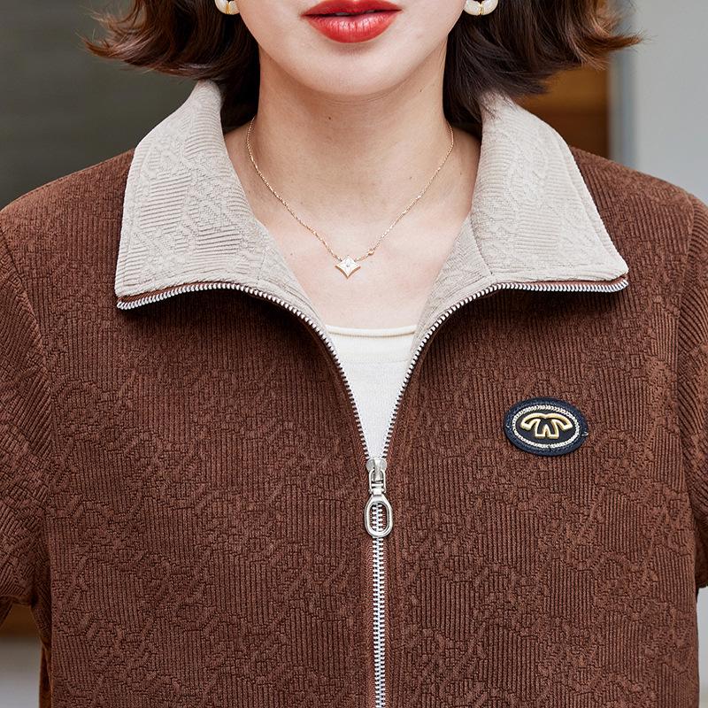 Autumn Corduroy Cardigan Jacket for Middle-Aged & Elderly Women