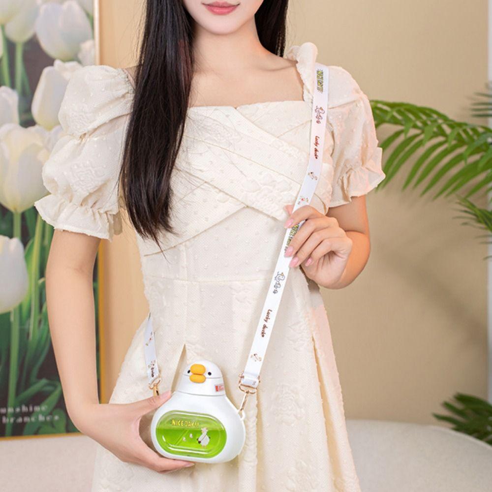 Duck Shape Cute Duck Bottle with Straw Large-Capacity Big Belly Cup Big Belly Water Bottle  Cycling