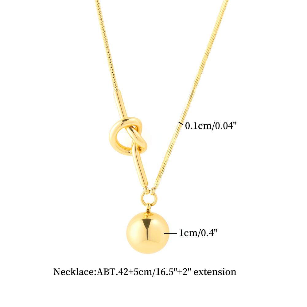 Designer Trendy Girl Jewelry Unique Knotted Pendants Stainless Steel Snake Chain for Women Fashion Round Charm Necklace