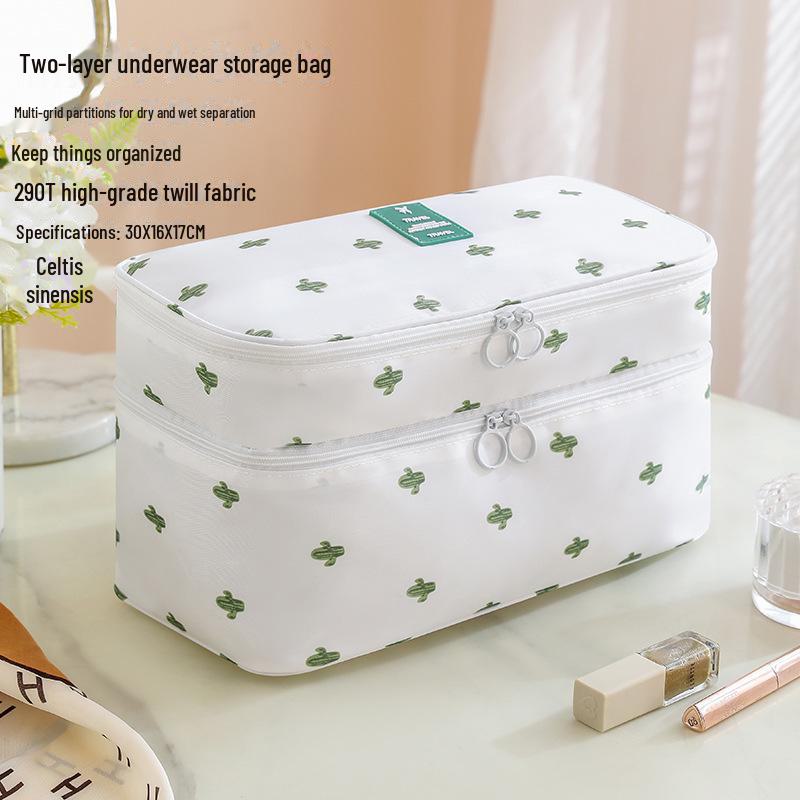 Two-Layer Travel Organizer for Underwear, Socks, Bras, and Accessories