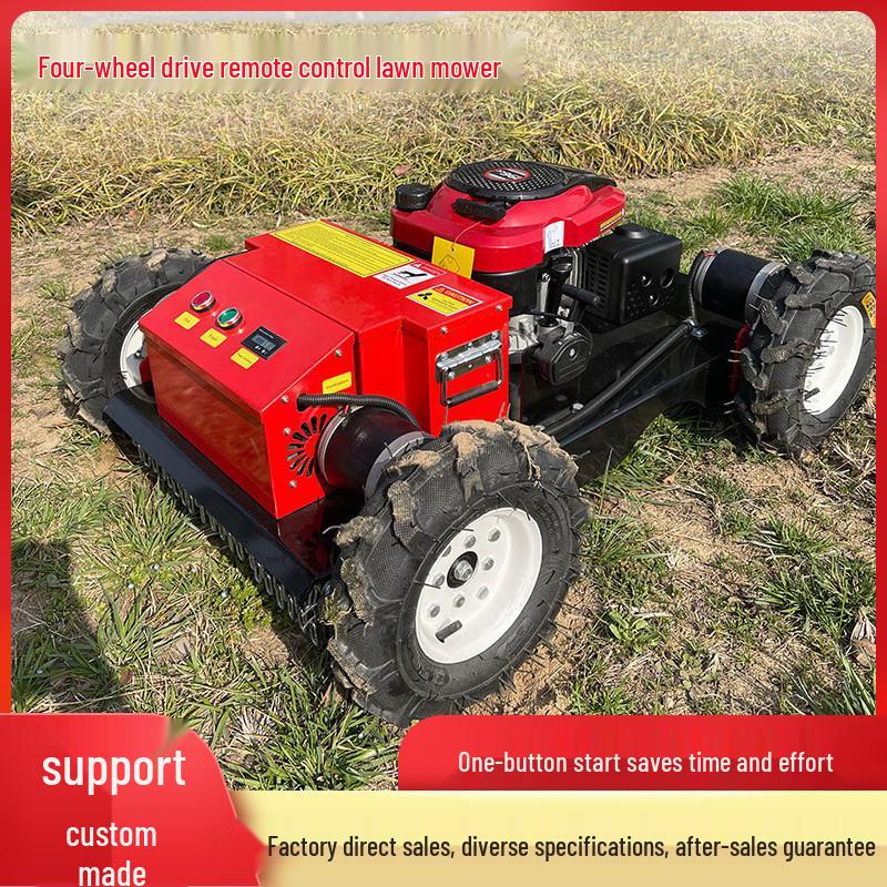 Gas-Powered Remote Control 4WD Lawn Mower and Orchard Weeder
