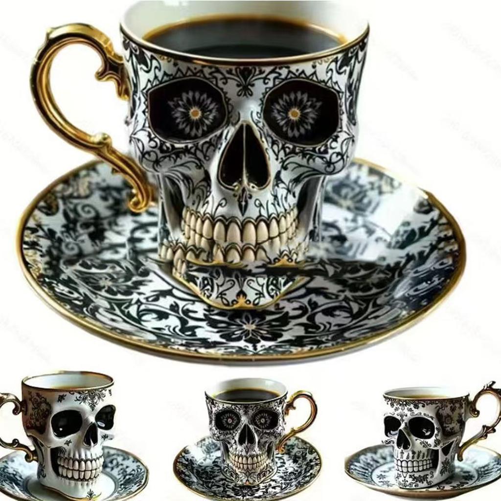 Šálek na kávu , Zlatý , pokovený Gotický Pryskyřičný Čajový šálek , Šálek na kávu