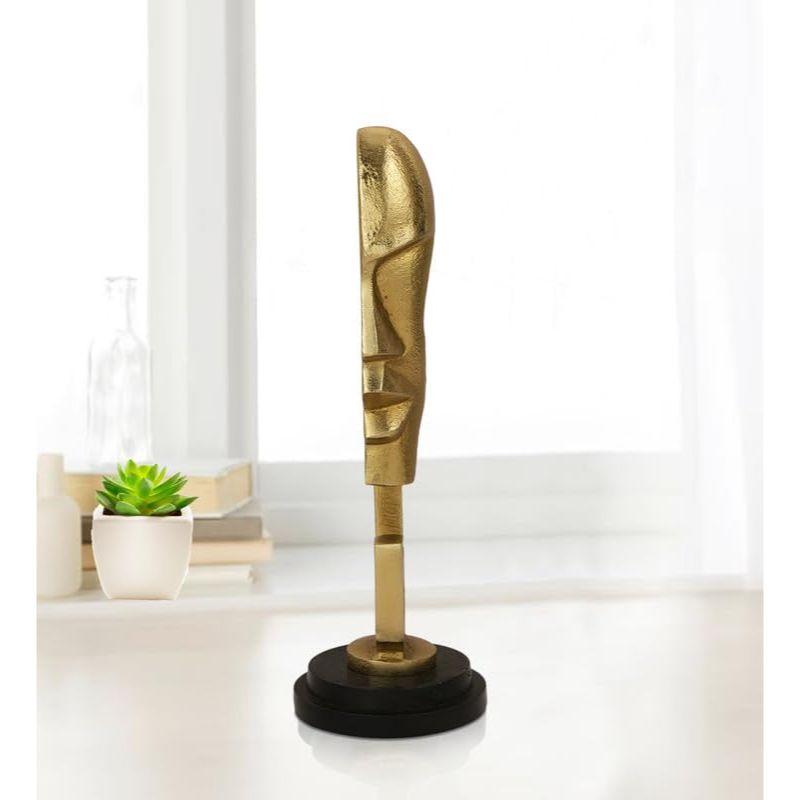 Gold Dazzle Aluminium Handmade Antique Sculpture Table Artifacts Showpiece Items for Home Decor Living Room