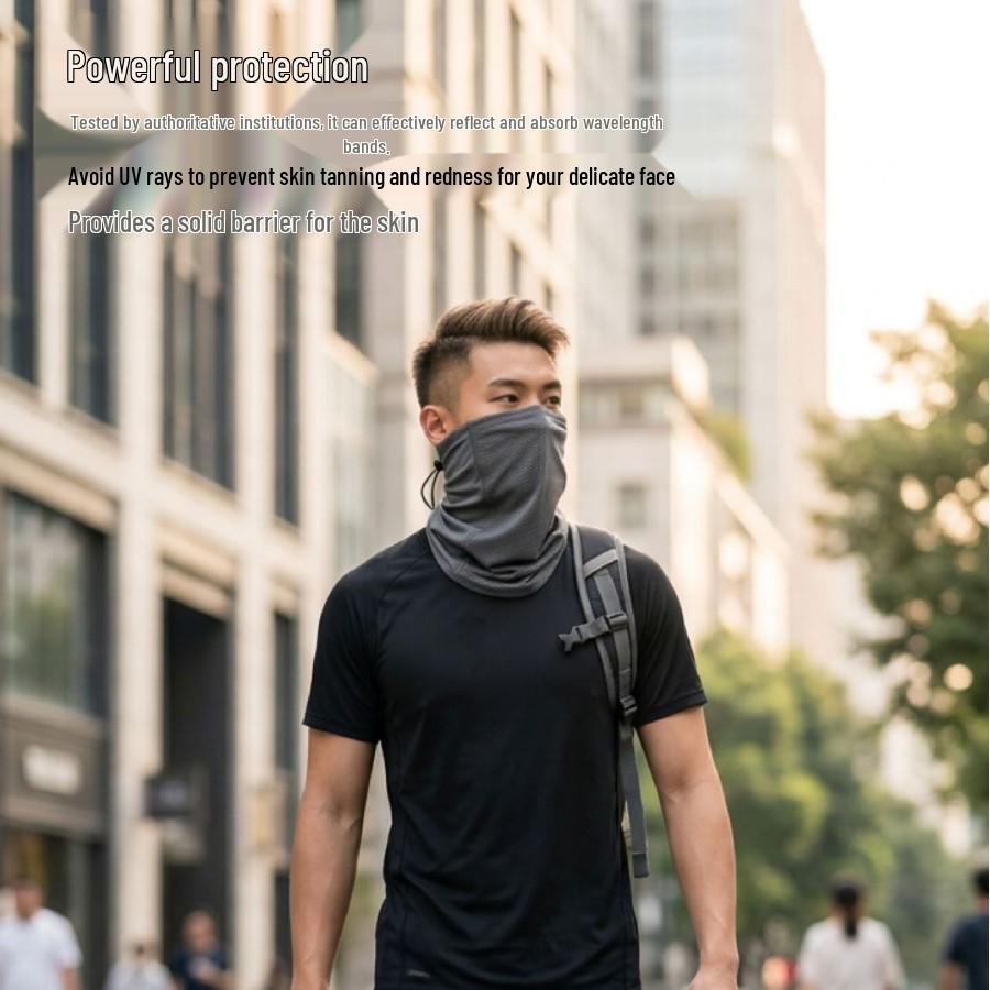 New Style Ice Silk Mesh Breathable Cycling Neck Gaiter with Elastic Ear Loops