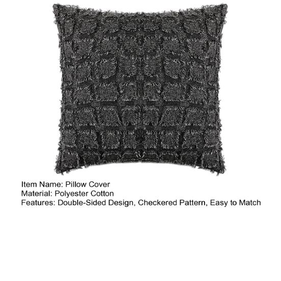 Pillow Cover Breathable Double-Sided Checkered Style Pillow Case Living Room Sofa Bedroom Office Throw Pillowcase