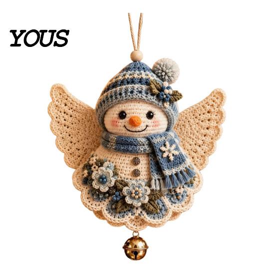 Easy Crochet Projects for Holidays Christmas Angel DIY Kit, Make Hanging Ornament, Festive Beginner Starter Kit Craft Adults Teens, Handmade