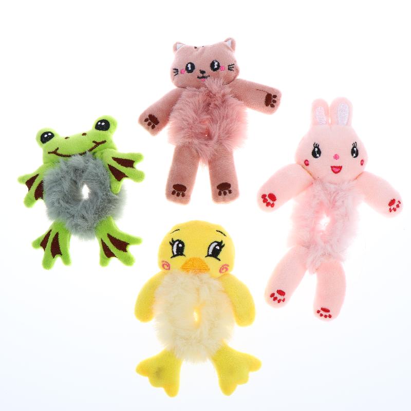 Cute Cartoon Plush Animal Hair Scrunchies Lovely Elastic Hair Ties For Girls Ponytail Holder Daily Hair Accessories