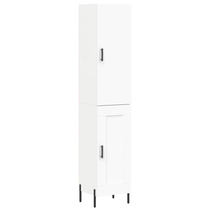 VidaXL Buffet haut Blanc 34,5x34x180 cm Bois d'ingénierie 3199113