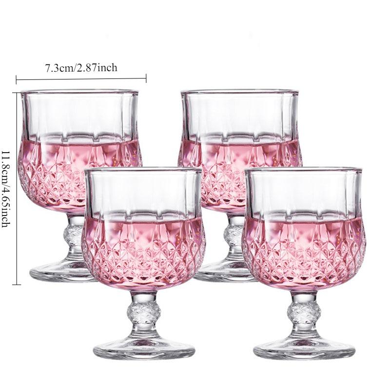 Party Premium Champagne Glass Retro-style Wine Glasses Transparent Red Wine Cup Diamond Relief Wine Glass High End Wedding Gift