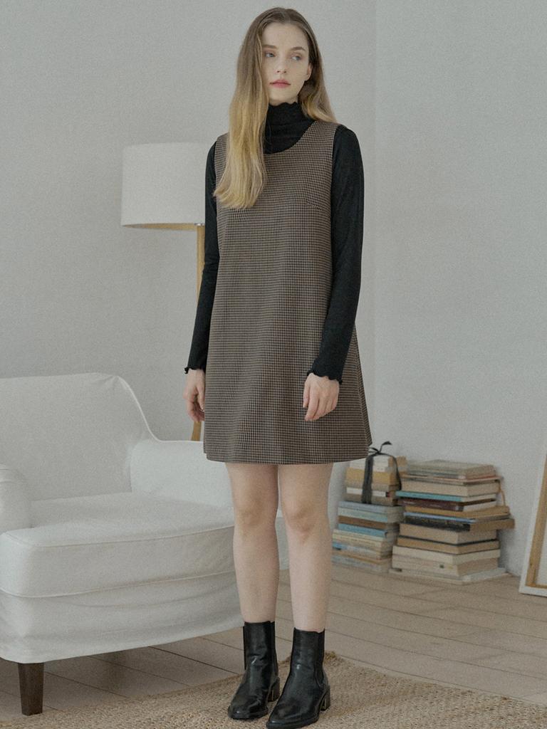 Avang Swallow Pattern Sleeveless Dress - Brown