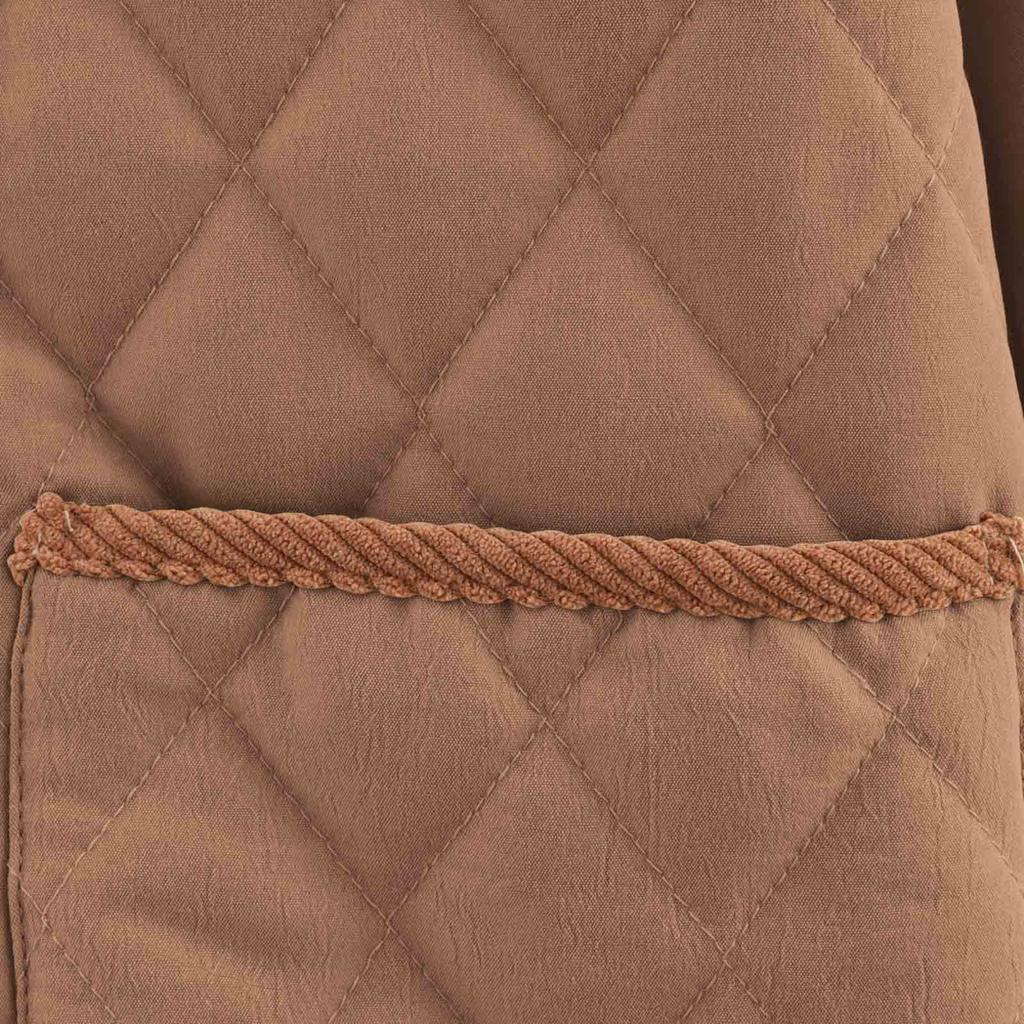Women's Corduroy Solid Color Warm Cotton Long-sleeved Jacket