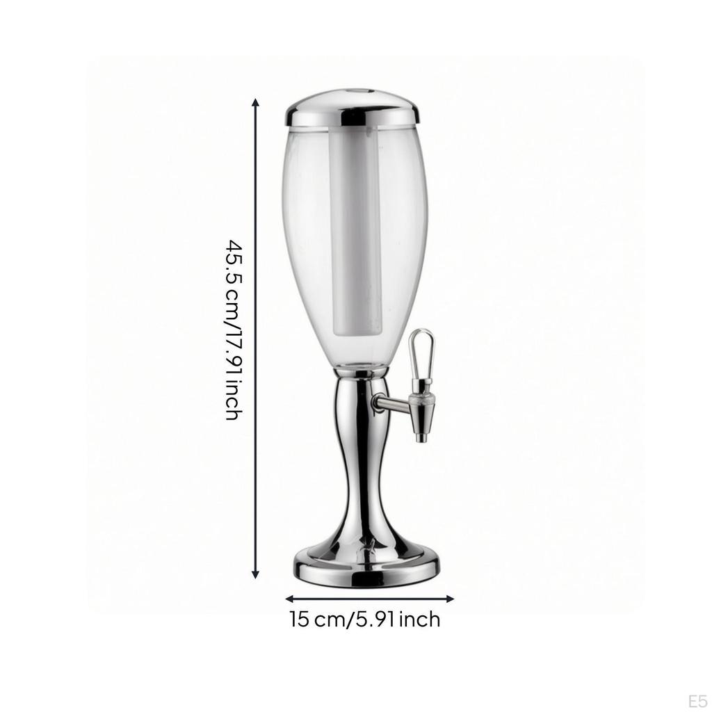 Beer Dispenser with Ice Column Illuminated Clear for Hosts, Home Bar, Parties,