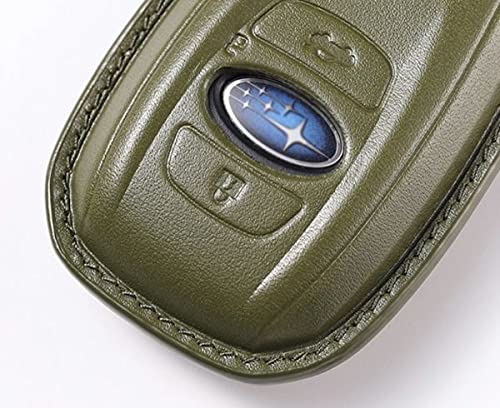 Genuine Leather Key Case Cover for Subaru Levorg, Legacy, Forester, XV, and BRZ (Blue)