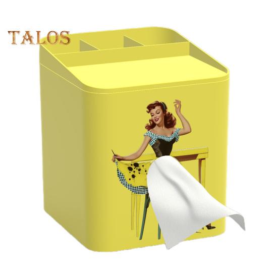 Dekorativer Taschentuchbox-Halter mit abnehmbarem Deckel, großes Fassungsvermögen, einzigartiges Musterdesign, Seidenpapierbox, Schreibtisch-Ornament