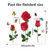 Valentine's Day Gift Red Rose Wall Sticker Classic Romantic Home Decor for Living Room Bedroom