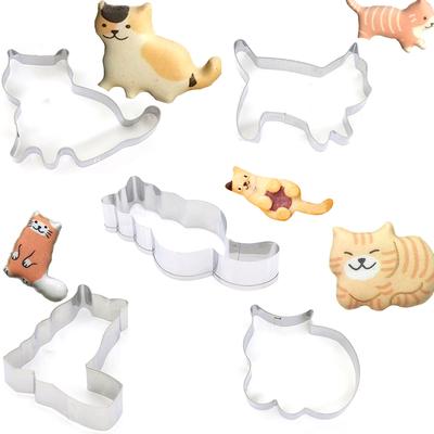 5 teile/satz Nette Katze Kätzchen Muster Edelstahl Cookie Form Cracker Form Keks Cutter für DIY