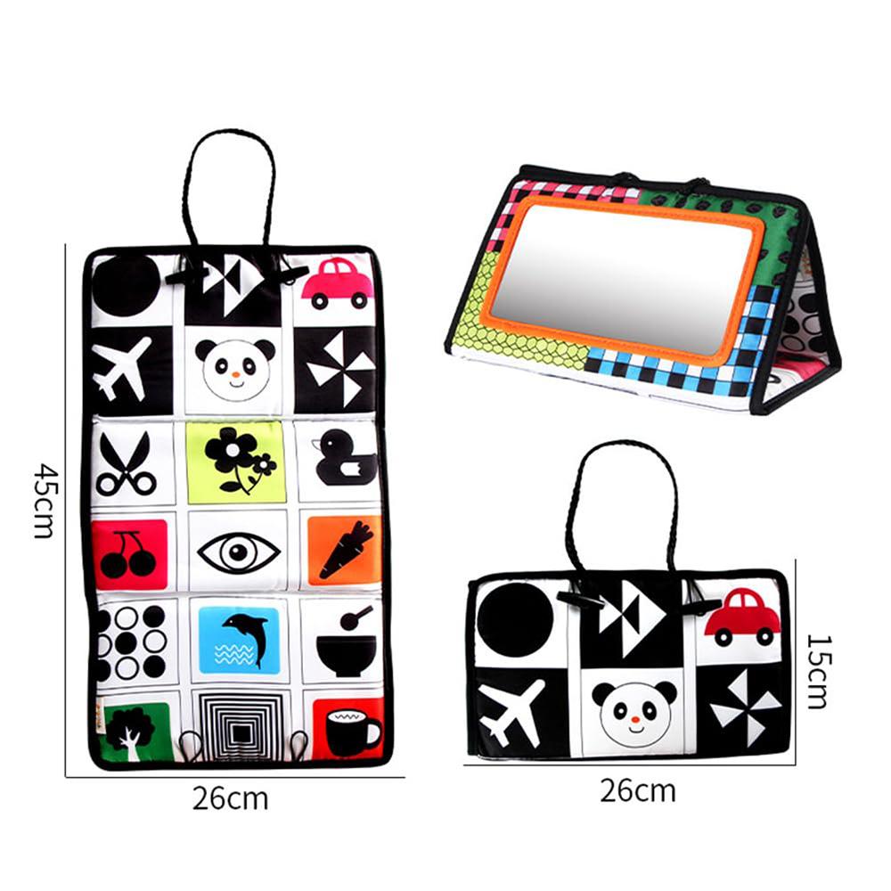 Non-Toxic Black And White Newborn Mirror Toys Baby Tummy Time For Babies Montessori Development Crawl High Contrast Activity Sensory Toy