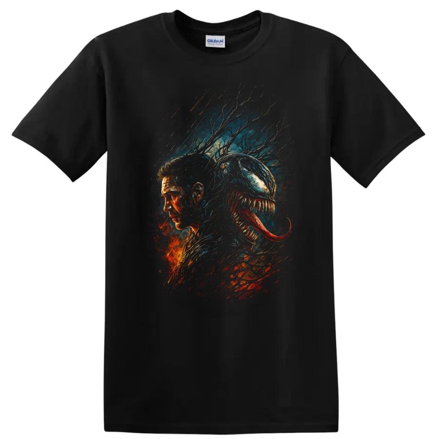 Venom Style T Shirt Horror Comic Portrait w Tentacles Dark Action Tee