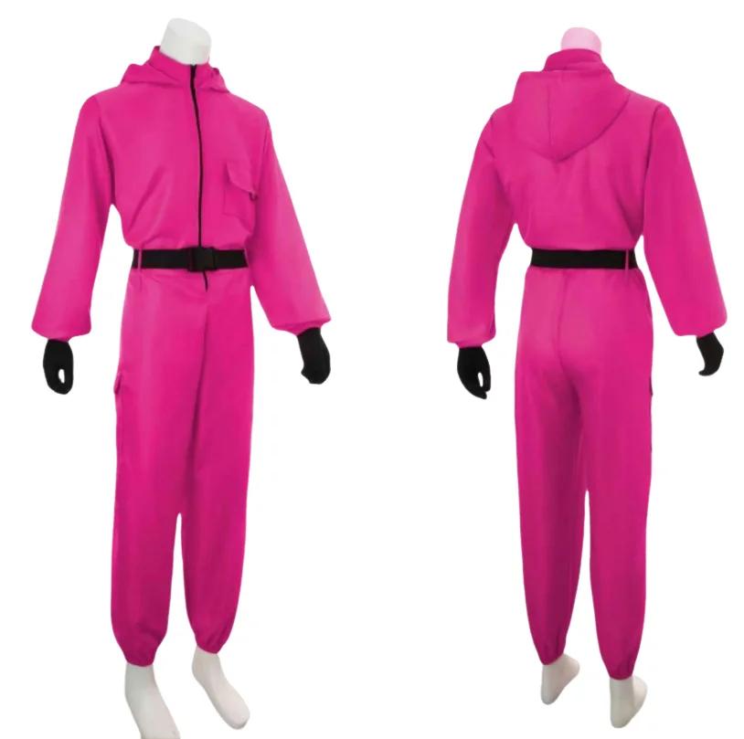 Games Cosplay Red Calamari Costumes For Adult Jumpsuit Halloween Party Horror Game Costumes Tracksuit Outfits Role Play Costumes