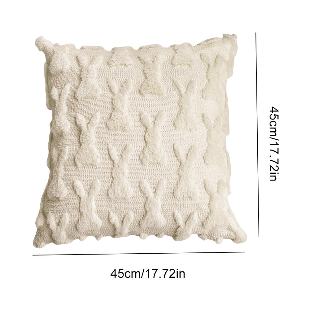 Easter Bunny Throw Pillow Covers Decorative Soft Plush Pillowcase 45x45cm Couch Cushion Case for Easter Decor Couch Sofa Bedroom