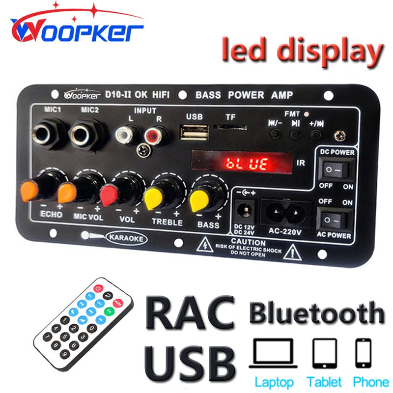 

Woopker D10-II Bluetooth Audio Amplifier Board with LED Screen 30-120W for 4 Ohm Speaker Home Power Amplifier Module for Car RV